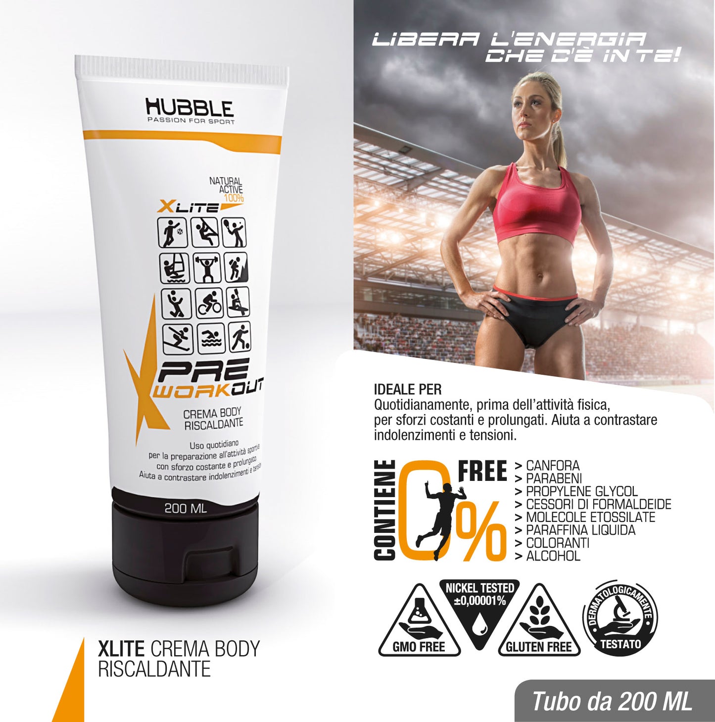 xlite crema body riscaldante hubblepresport
